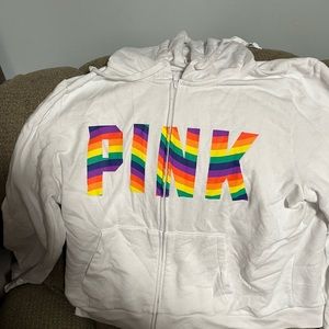 PINK rainbow zip up size XXL